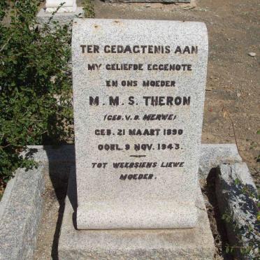 THERON M.M.S. nee V.D. MERWE 1890-1943