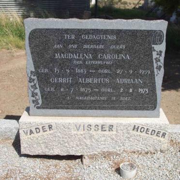 VISSER Gerrit Albertus Adriaan 1875-1973 &amp; Magdalena Carolina ESTERHUYSE 1883-1959