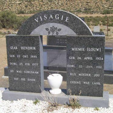 VISAGIE Izak Hendrik 1893-1977 &amp; Miemie LOUW 1904-1981
