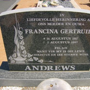 ANDREWS Francina Gertruida 1917-1997