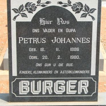 BURGER Petrus Johannes 1886-1980