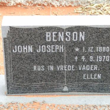 BENSON John Joseph 1880-1970