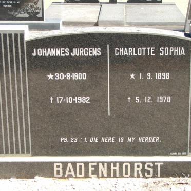 BADENHORST Johannes Jurgens 1900-1982 &amp; Charlotte Sophia 1898-1978