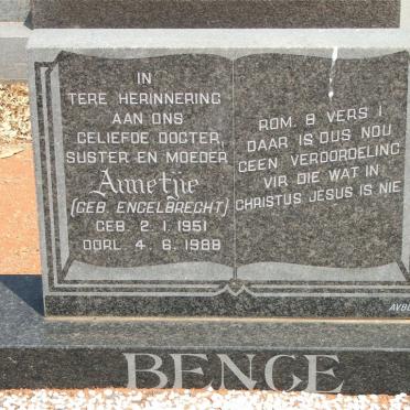 BENGE Annetjie nee ENGELBRECHT 1951-1988