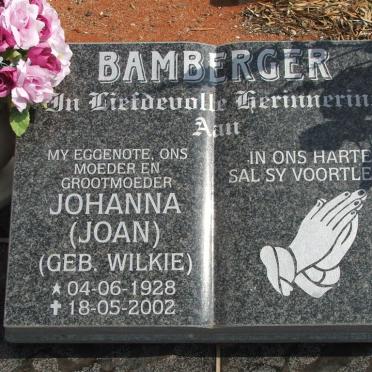 BAMBERGER Johanna nee WILKIE 1928-2002