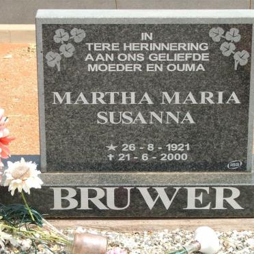 BRUWER Martha Maria Susanna 1921-2000