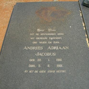 BEZUIDENHOUT Andries Adriaan Jacobus 1916-1981