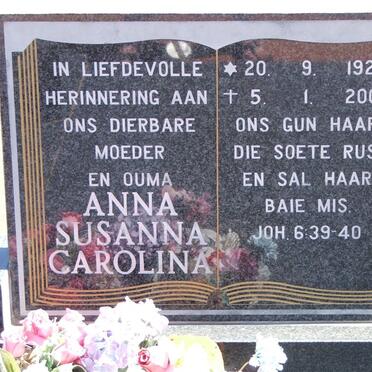 BARNARD Anna Susanna Carolina 1928-2007