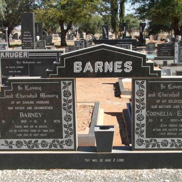 BARNES Barney 1926-1978 &amp; Cornelia Elizabeth 1932-1989