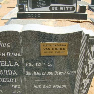 TONDER Aletta Cathrina, van 1937-2007