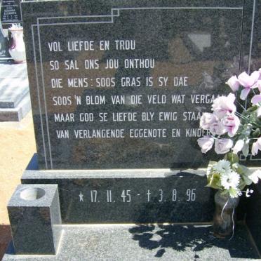 BEAN Gerrit Stephanus 1945-1996
