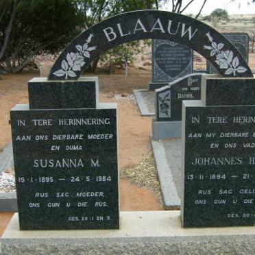 BLAAUW Johannes H.G.H. 1894-1965 &amp; Susanna M. 1895-1984