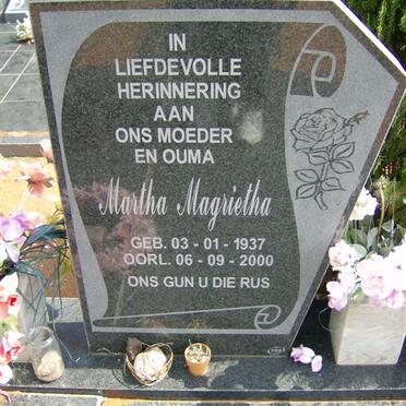 BOOYSEN Martha Magrietha 1937-2000