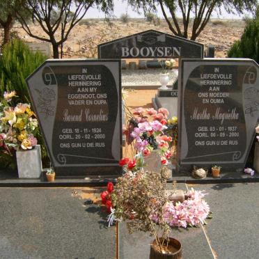 BOOYSEN Barend Cornelius 1924-2000 &amp; Martha Magrietha 1937-2000