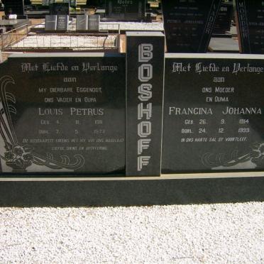 BOSHOFF Louis Petrus 1911-1977 &amp; Francina Johanna 1914-1999