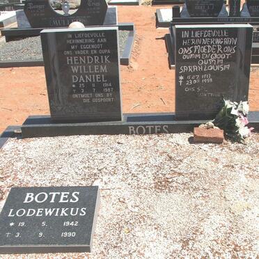 BOTES Hendrik Willem Daniel 1914-1987 &amp; Sarah Louisa 1913-1998 :: BOTES Lodewikus 1942-1990