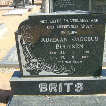 BRITS Adriaan Jacobus Booysen 1899-1982 &amp; Martha Catharina 1906-1981