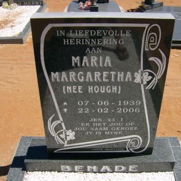 BENADE Maria Margaretha nee HOUGH 1939-2006