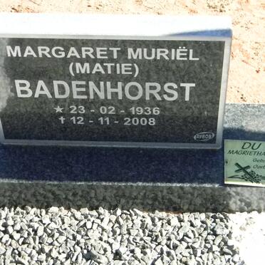 BADENHORST Margaret Muriël 1936-2008 :: DU TOIT Magrietha Petronella 1933-2009