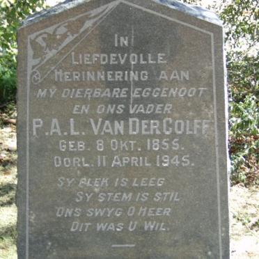 COLFF P.A.L., van der 1855-1945