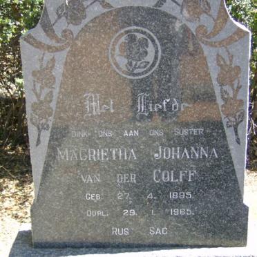 COLFF Magrietha Johanna, van der 1895-1965