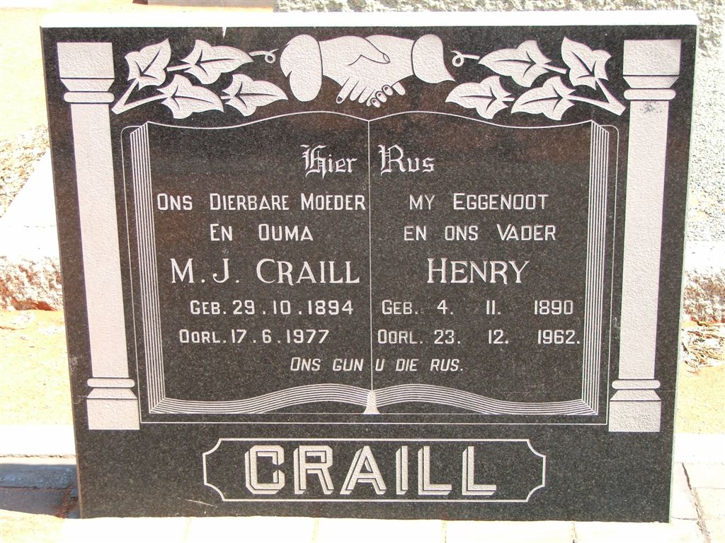CRAILL Henry 1890-1962 & M.J. 1894-1977