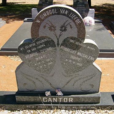CANTOR Ricardo Cedric 1957-1989 &amp; Huibrecht Magdalena 1956-