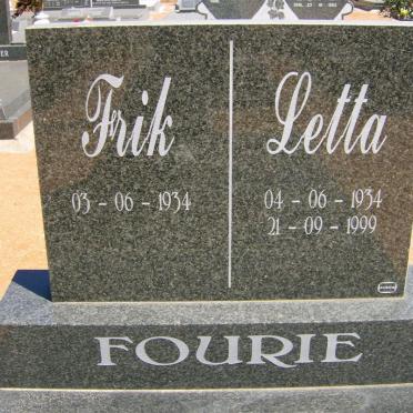 FOURIE Frik 1934- &amp; Letta 1934-1999