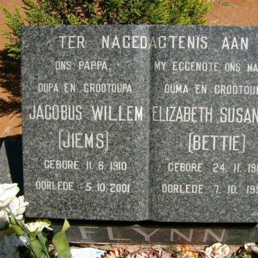 FLYNN Jacobus Willem 1910-2001 &amp; Elizabeth Susanna 1918-1992