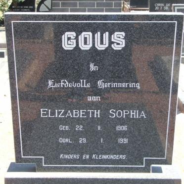 GOUS Elizabeth Sophia 1906-1991