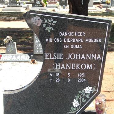HAYES Elsie Johanna nee HANEKOM 1951-2004