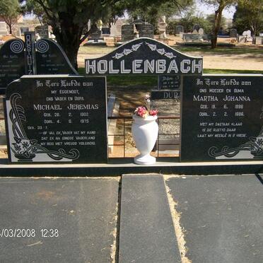 HOLLENBACH Michael Jeremias 1902-1975 &amp; Martha Johanna 1896-1986