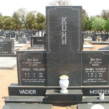 KÜHN George Phillipus 1918-1983 &amp; Johanna Elizabeth VAN DER WESTHUIZEN 1926-1991