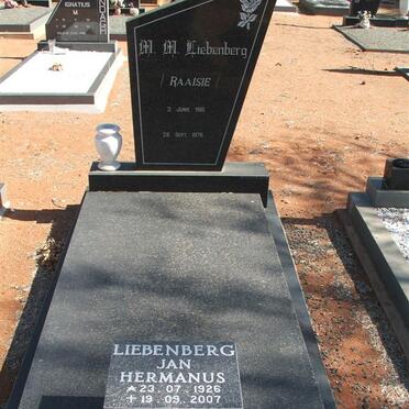 LIEBENBERG Jan Hermanus 1926-2007 &amp; M.M. 1918-1976