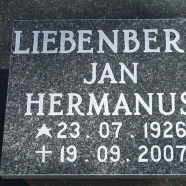 LIEBENBERG Jan Hermanus 1926-2007 &amp; M.M. 1918-1976