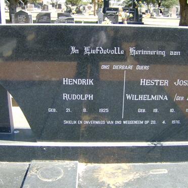 LUDIK Hendrik Rudolph 1925-1976 &amp; Hester Josina Wilhelmina BRAND 1929-1976