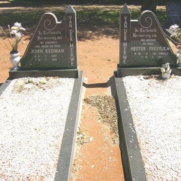 MERWE John Redman, van der 1907-1996 &amp; Hester Fredrika ENGELS 1911-1997