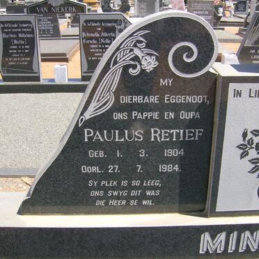 MINNAAR Paulus Retief 1904-1984
