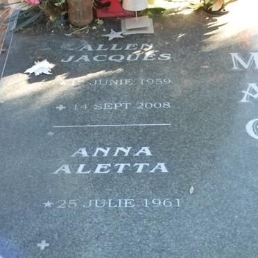 MAGSON Allen Jacques 1959-2008 &amp; Anna Aletta 1961- 