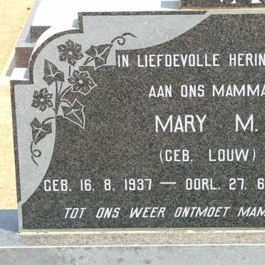 MERWE Mary M., van der nee LOUW 1937-1980