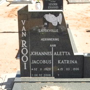ROOI Johannes Jacobus, van 1929-2008 &amp; Aletta Katrina 1936-