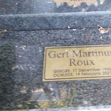 ROUX Gert Martinus 1945-2021