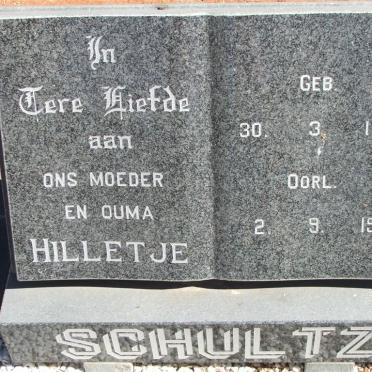 SCHULTZ Hilletje 1911-1996