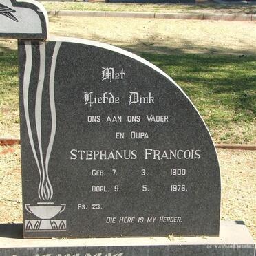 SCHALKWYK Stephanus Francois, van 1900-1976