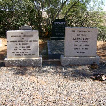 SWART N.G. 1852-1942 &amp; Johanna VAN NIEKERK 1858-1950