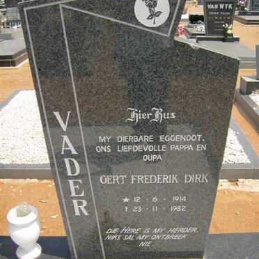 WESTHUIZEN Gert Frederik Dirk, van der 1914-1982