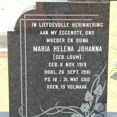 ZANDBERG Maria Helena Johanna nee LOUW 1919-1981