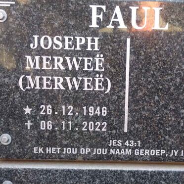 FAUL Joseph Merwee 1946-2022