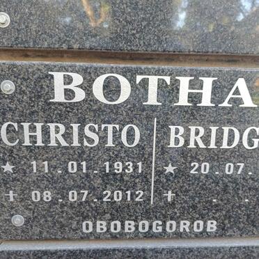BOTHA Christo 1931-2012 & Bridget 1935-