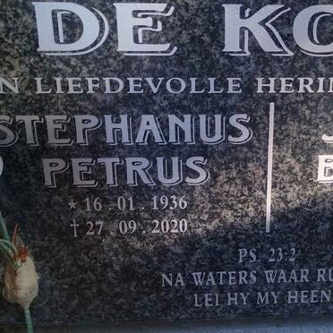 KOCK Stephanus Petrus, de 1936-2020 & Johanna Barbara 1939-